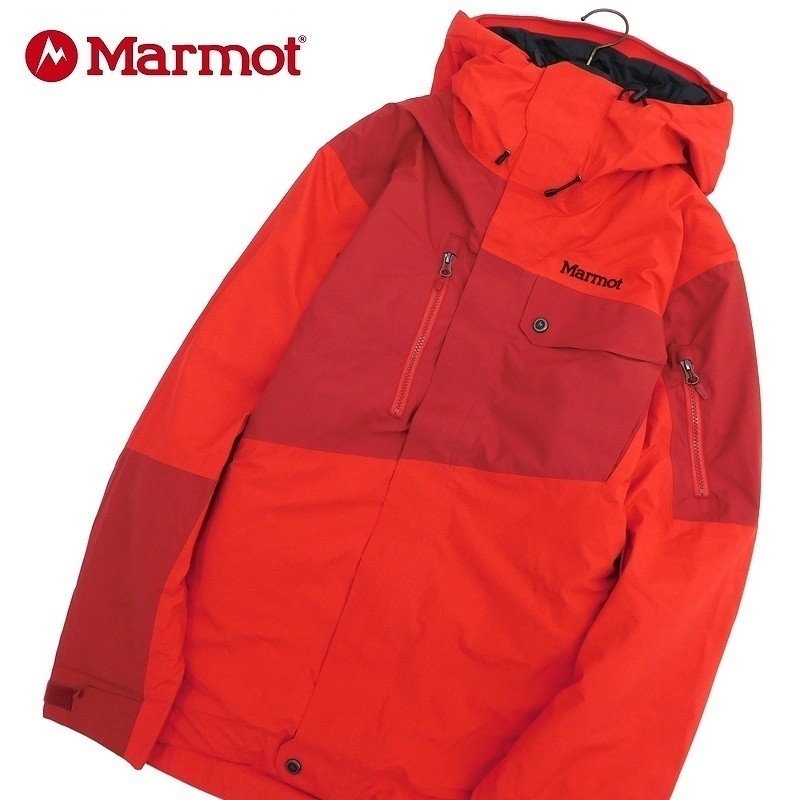Marmot マーモット 定価4.1万 Tram Line Jacket 保温 防水 通気性 Membrain生地 ナイロン 中綿 フーデッド ジャケット 赤 M▲032▼out11144