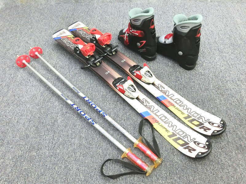 【人気SALE，お買い得】 9678M SALOMON 90cm/子供用スキーセット /18 22.5cmから選べるブーツサイズ+ストック80cm/ 初売り特別価格 / なし(板、ブーツセット)｜売買されたオークション情報、yahooの商品情報をアーカイブ公開 - 板、ブーツセット