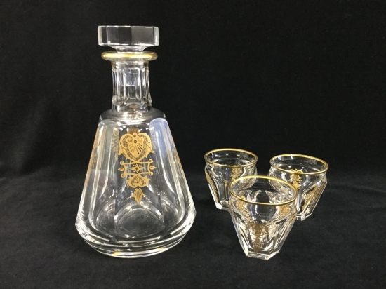 【大人気，低価】 638 baccarat バカラ アルクール エンパイア デカンタ＆グラス３個セット(工芸ガラス)｜売買されたオークション情報、yahooの商品情報をアーカイブ公開 - オークファン 工芸ガラス