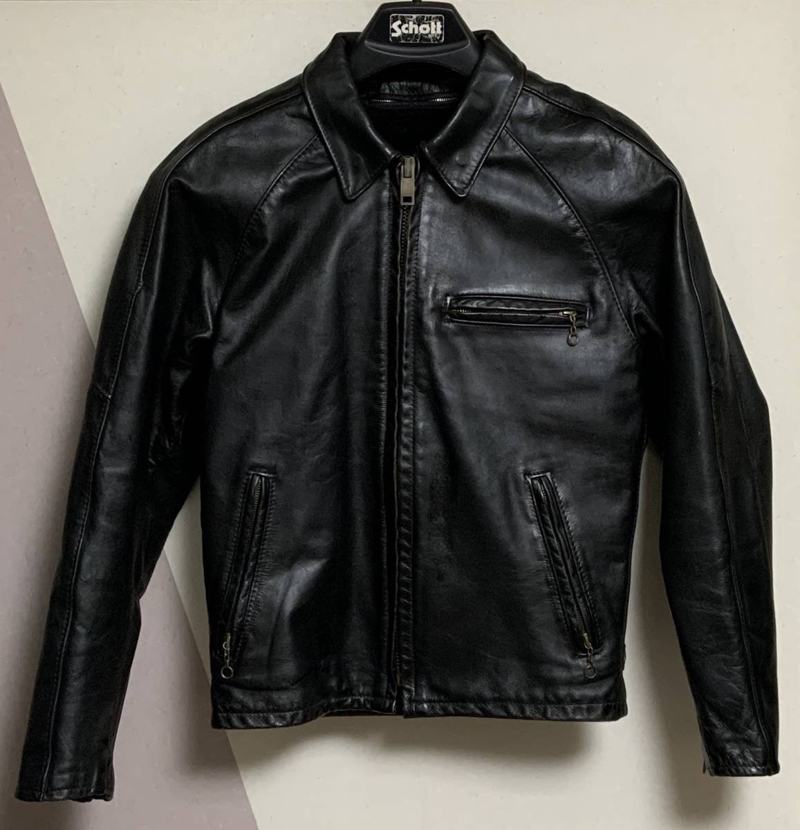 販売 管理 ◇即決！ライナー付☆schott(36) 黒◇シングルライダース