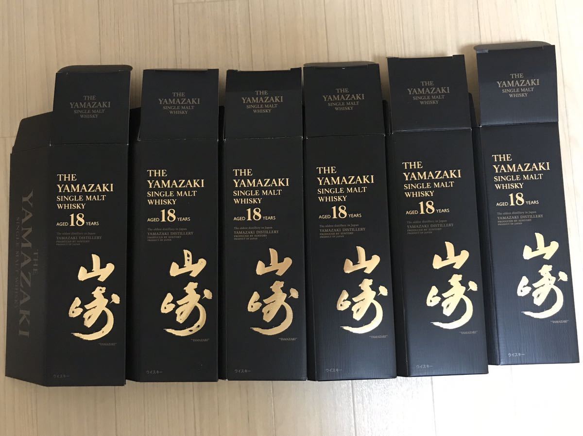 山崎 18年 空箱 6本セット サントリー サントリー 山崎 18年 6本セット 空箱のみ 食品、飲料 ウイスキー