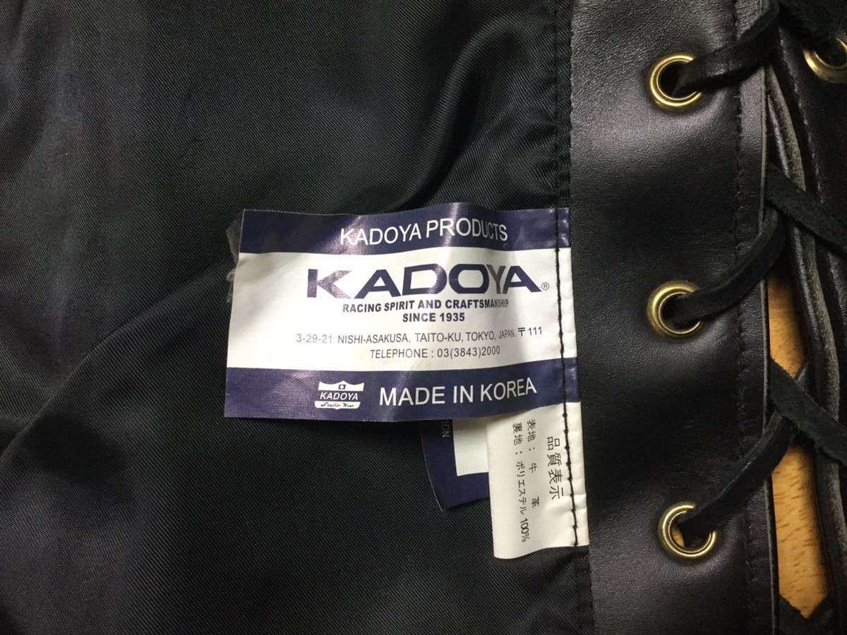 希少 KADOYA カドヤ RIDEカスタム ライダースベスト 3L 東本昌平