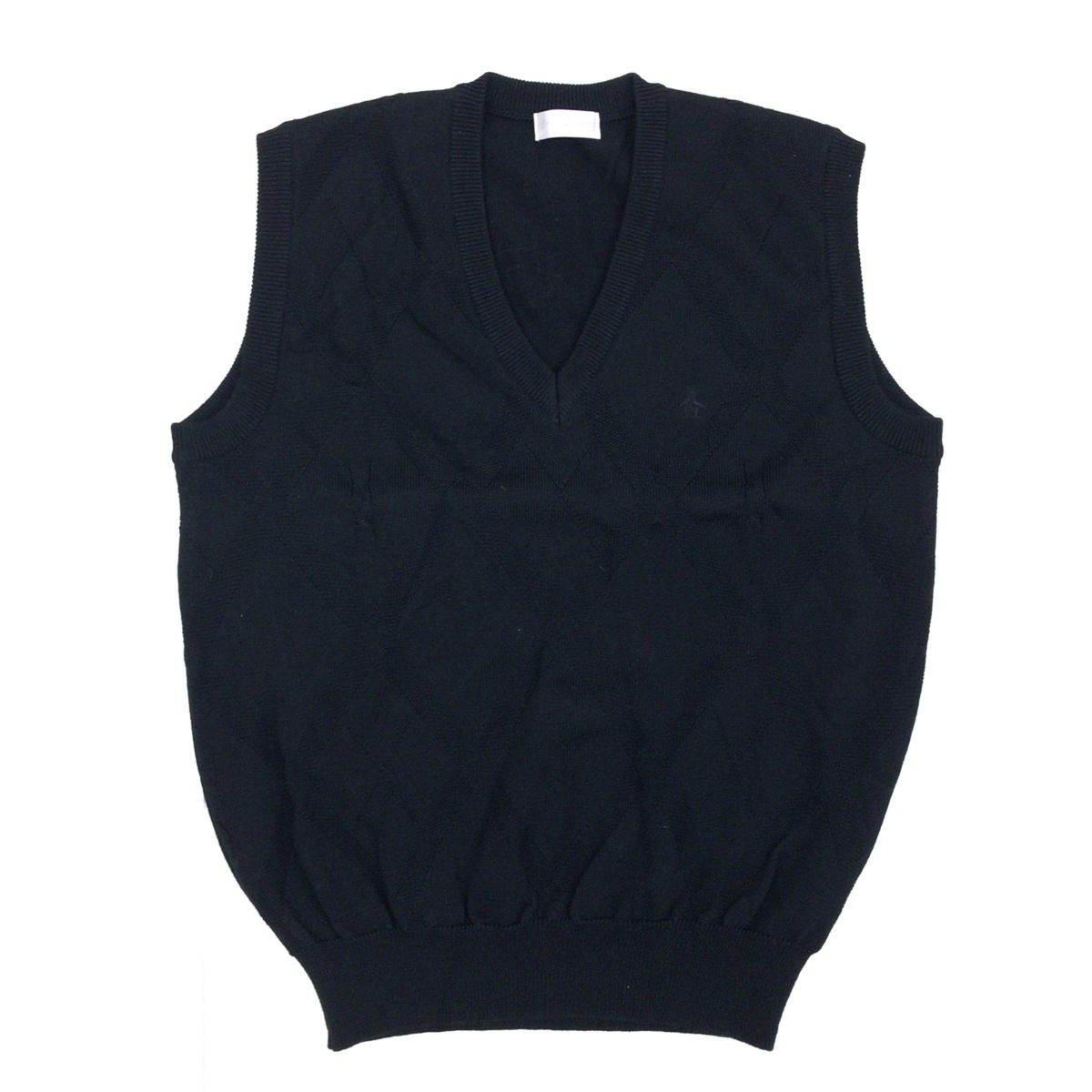 【100%新品，大人気】 MUNSINGWEAR マンシングウェア ウール100% ニット ゴルフベスト L 黒 ブラック ロゴ刺繍 アーガイル メンズ 正規品(マンシング)｜売買されたオークション情報、yahooの商品情報をアーカイブ公開 - ベスト