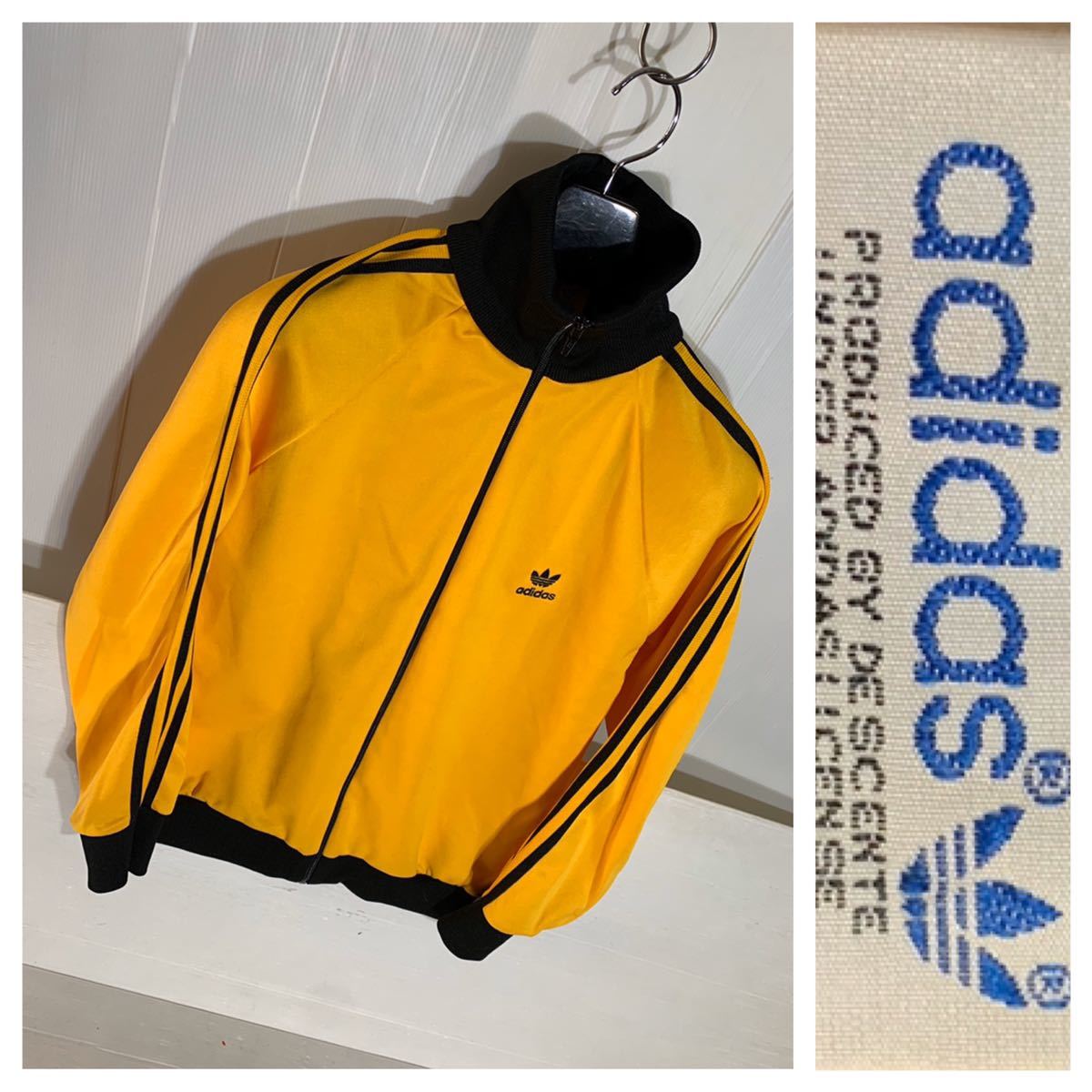 定番人気，本物保証 80's ヴィンテージ adidas オールドアディダス デサント 黄&times;黒 トラックトップジャケット ジャージ イエロー&times;ブラック ビンテージ(アディダス)｜売買されたオークション情報、yahoo ジャージ