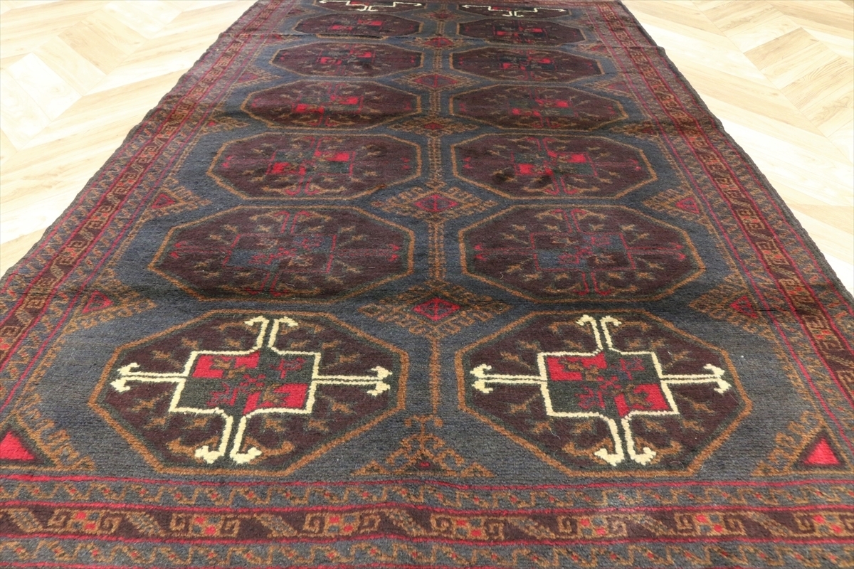 アフガン バルーチ ヴィンテージ絨毯 79×53cm トライバルラグ アフガン バルーチ ヴィンテージ絨毯 79×53cm｜手織りトライバル