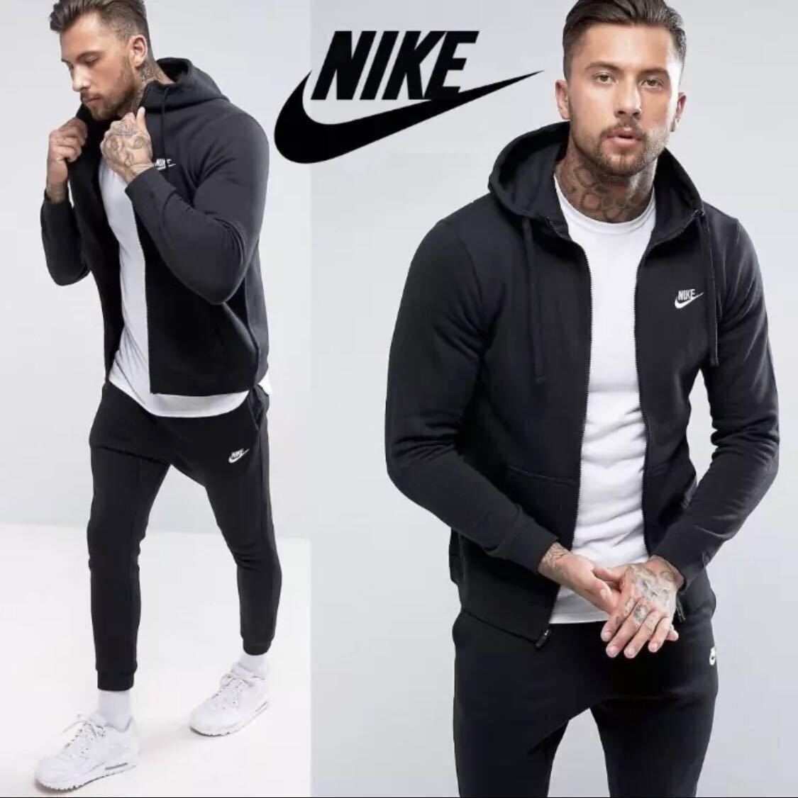  Lサイズ NIKE ナイキ セットアップ スウェット パーカー ジョガーパンツ ジャージ ブラック 正規 春 上下 ヴェイパーマックス 黒(ナイキ)｜売買されたオークション情報、yahooの商品情報をアー スウェット
