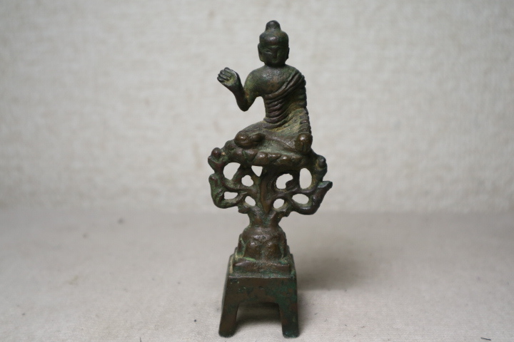 十三】 南無妙法蓮華経木彫鍍金小仏 検索用語→B0101仏像仏教美術坐像