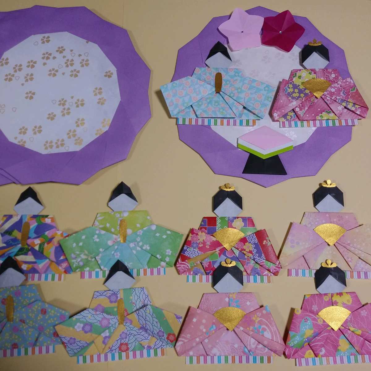 折り紙 リース キット 5組セット おひなさま ひなまつり 壁面飾り 折り紙 千代紙 売買されたオークション情報 Yahooの商品情報をアーカイブ公開 オークファン Aucfan Com