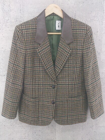 人気SALE，豊富な Burberrys バーバリーズ スコットランド製 牛革 カウレザー 長袖 テーラード ジャケット 9AR ブラウン マルチ 1002799467360(ジャケット、ブレザー)｜売買されたオークション情報、yahooの商品情報を 女性用