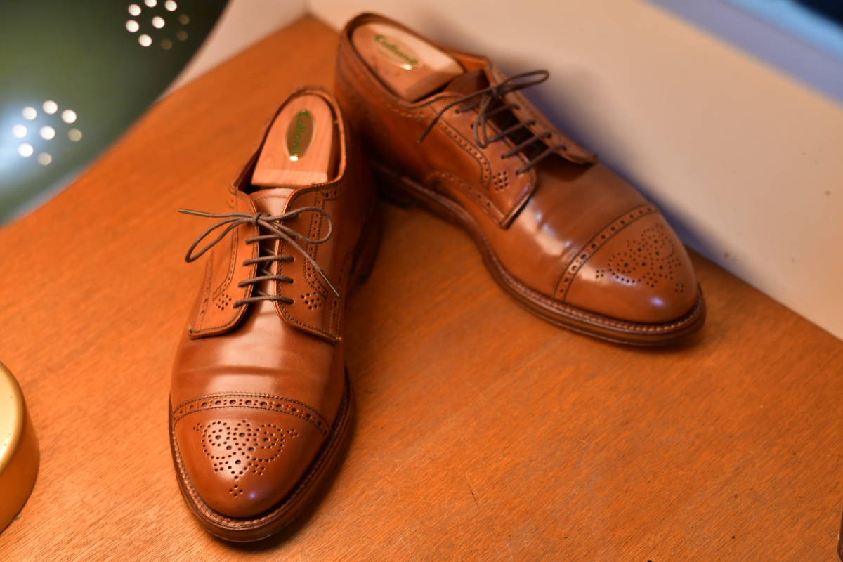 Whiskey Alden Shell Cordovan Tip Medallion Blucher 0 Diego ほぼ未 
