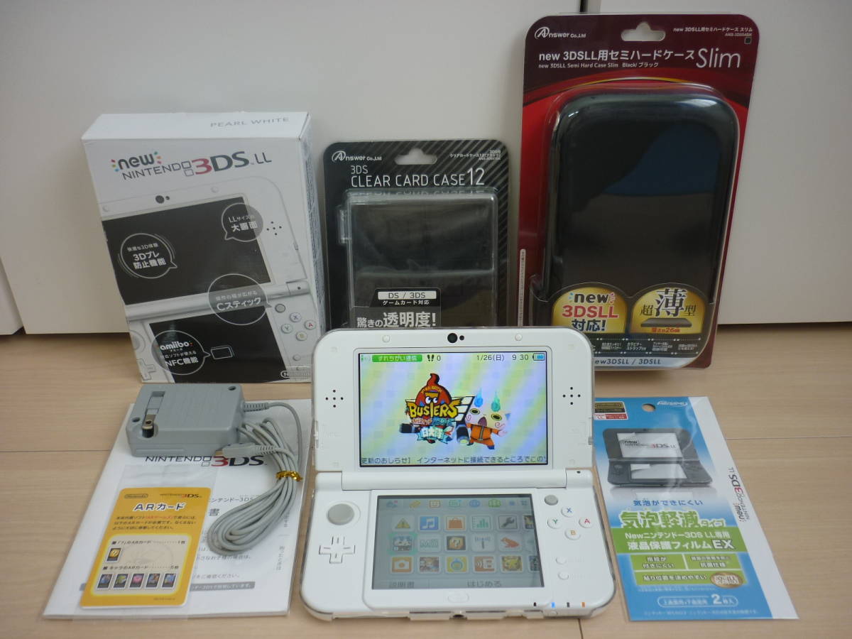 驚きの破格値，本物保証 New 3DS LL パールホワイト 液晶綺麗 箱あり 動作確認(ニンテンドー3DS LL本体)｜売買されたオークション情報、yahooの商品情報をアーカイブ公開 - オークファン ニンテンドー3DS LL本体