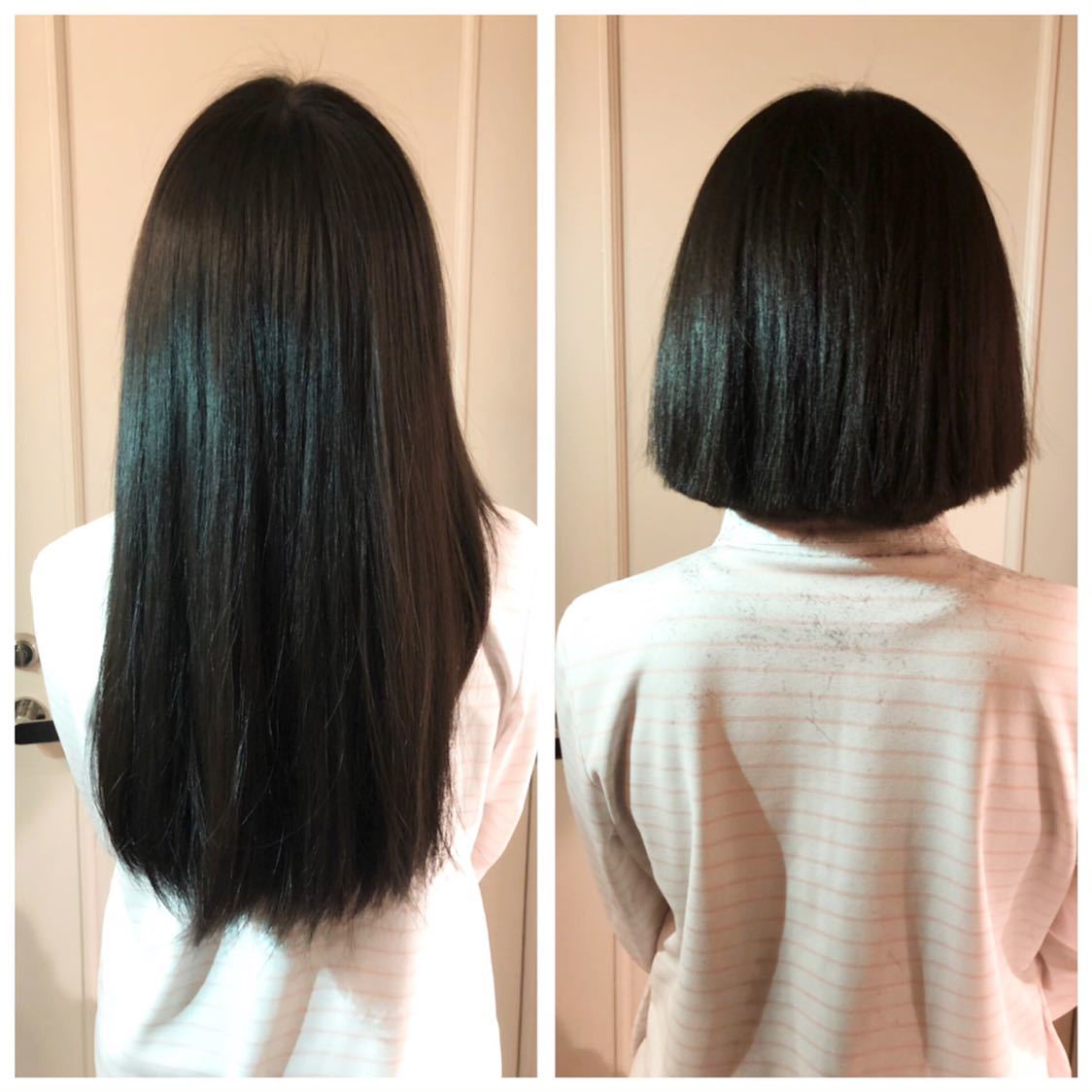 エクステ ヘアドネーション 髪束 人毛 女子 | 黒髪 髪の毛 190g日本人
