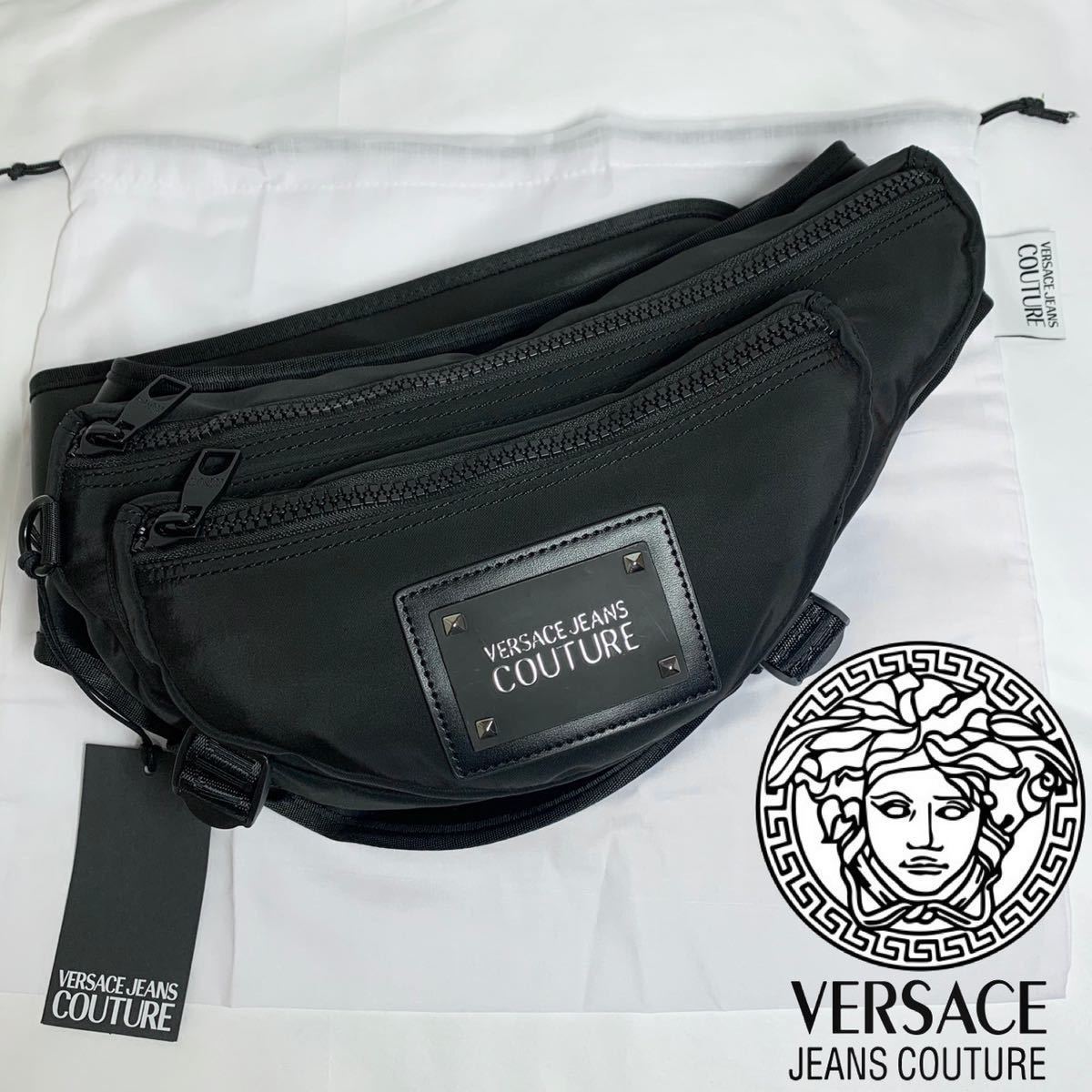 送料込【新品・希少】VERSACE JEANS COUTURE ボディバッグ ブラック