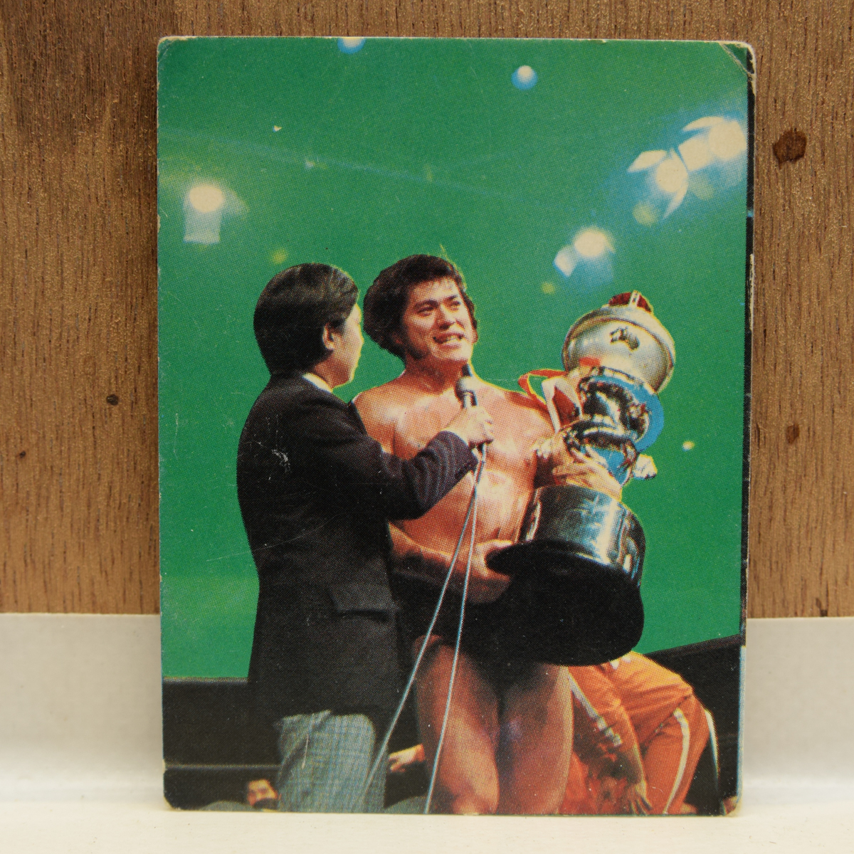 C 新日本プロレス 34番 ミニカード アントニオ猪木 40年以上昔の品物 
