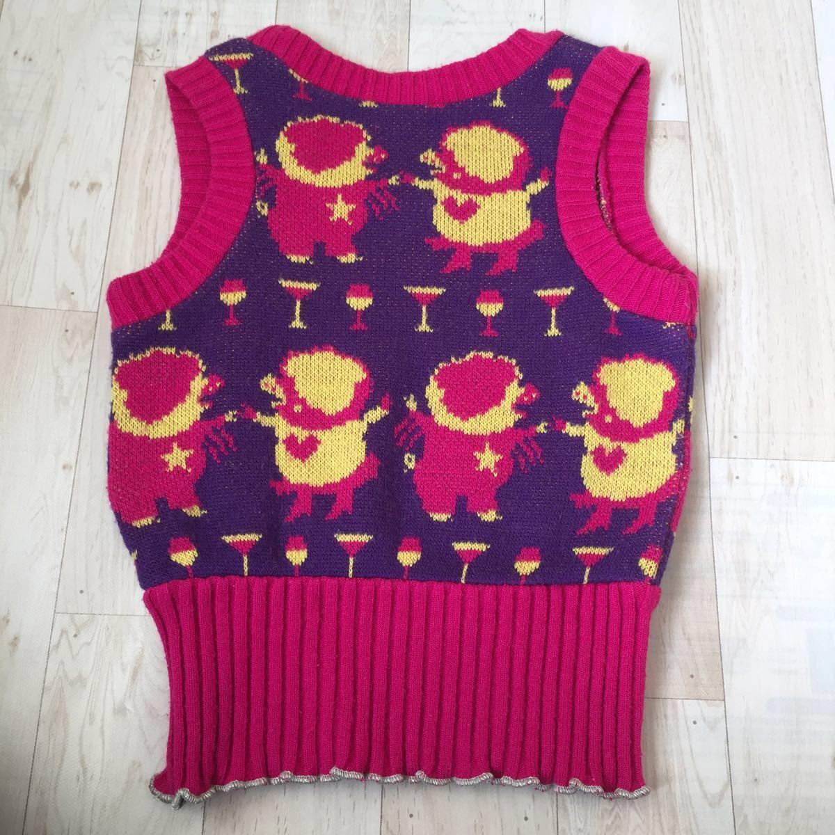 BACK ALLEY】イ5 バックアレイ ブタさん ニットベスト 120センチ  