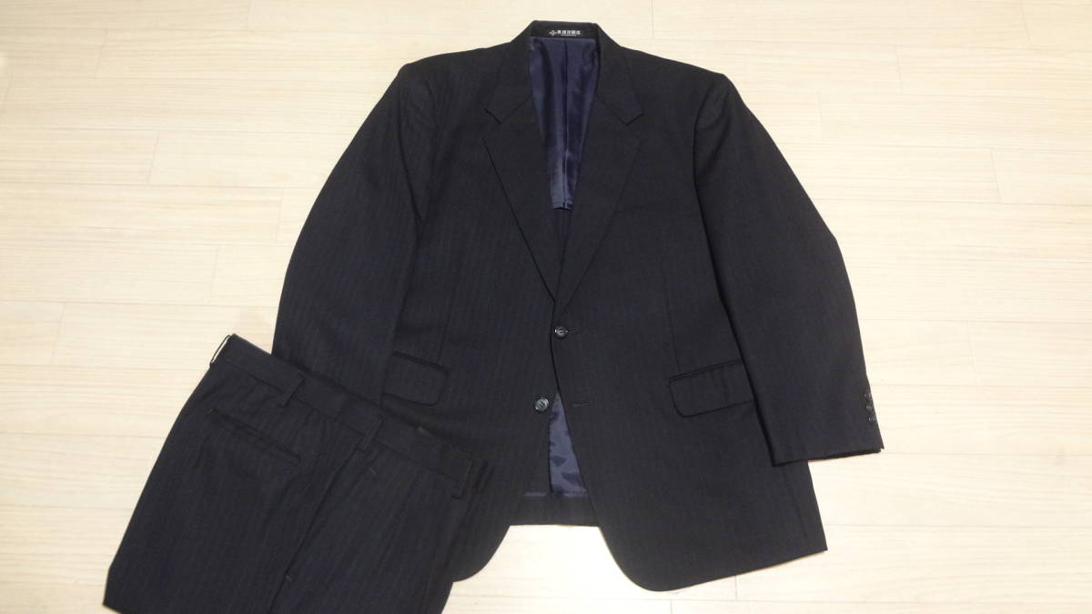 スーツ バーバリーブラックレーベル 極美品 BURBERRY シルク混 BLACK