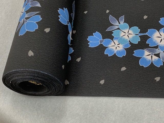 洗える着物 絽 東レシルック 東レ 小紋 夏物 桜色 美品✨東レシルック さんび Q4 桜模様 灰桜 lの通販 シルック 訪問着 ダークグレー