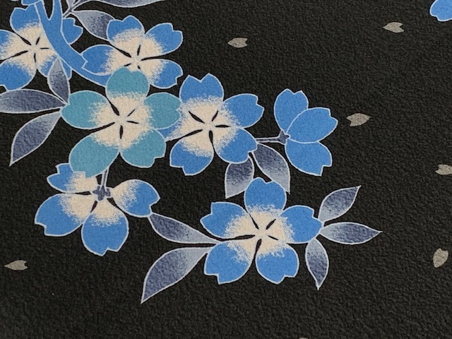 洗える着物 絽 東レシルック 東レ 小紋 夏物 桜色 美品✨東レシルック さんび Q4 桜模様 灰桜 lの通販 シルック 訪問着 ダークグレー