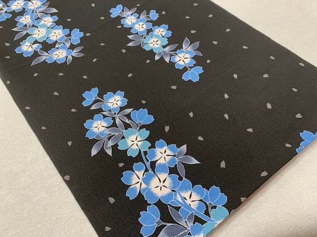 洗える着物 絽 東レシルック 東レ 小紋 夏物 桜色 美品✨東レシルック さんび Q4 桜模様 灰桜 lの通販 シルック 訪問着 ダークグレー