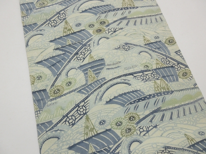 ドークブア■九寸名古屋帯　型絵染　帆船　三越扱い　極上の逸品　A13