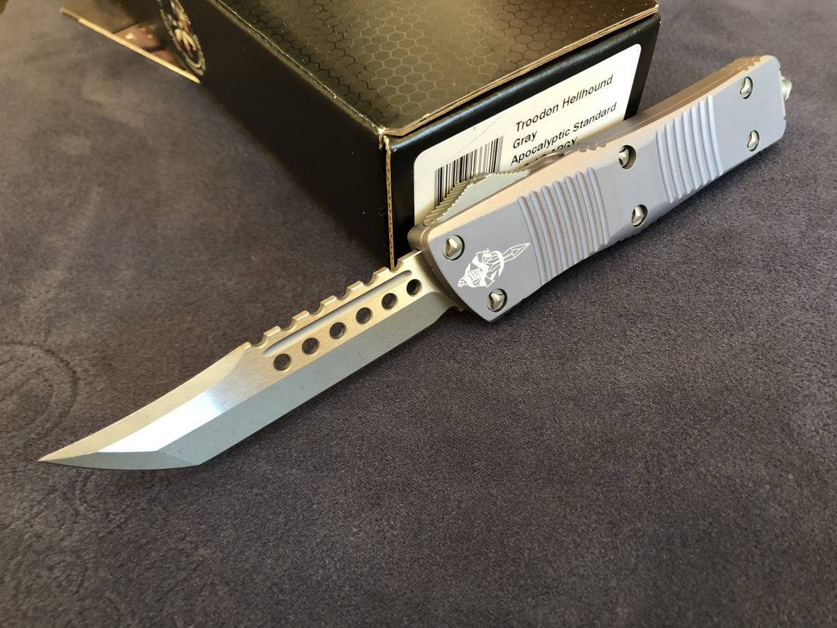 本物保証，人気SALE Microtech Troodon Hellhound Apocalyptic Gray Handle 619-10APGY マイクロテック(ハンティングナイフ、狩猟刀)｜売買されたオークション情報、yahooの商品情報をアーカイブ公開 - オークファン ハンティングナイフ、狩猟刀