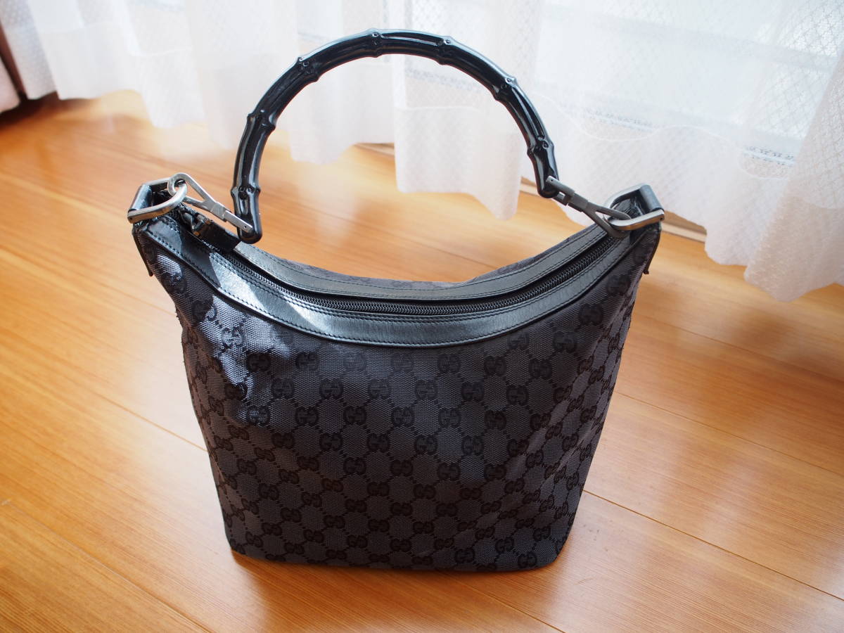 グッチ／黒／ブラック／バンブー／ショルダー／バッグ バンブー GUCCI 