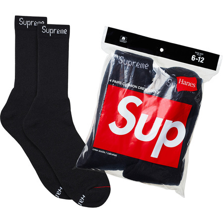 新作，人気 Supreme Hanes Crew Socks ４つ入り 黒 靴下 シュプリーム size 6-12(その他)｜売買されたオークション情報、yahooの商品情報をアーカイブ公開 - オークファン その他