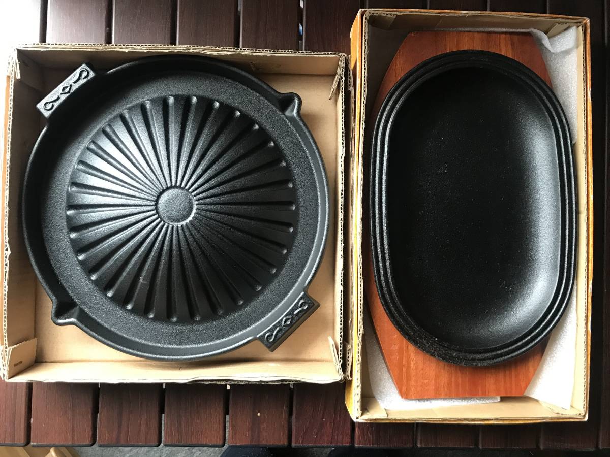 【大人気，爆買い】 南部鉄器 ジンギスカン鍋とステーキ皿 盛栄堂＆三厳堂 保管品(鍋)｜売買されたオークション情報、yahooの商品情報をアーカイブ公開 - オークファン その他