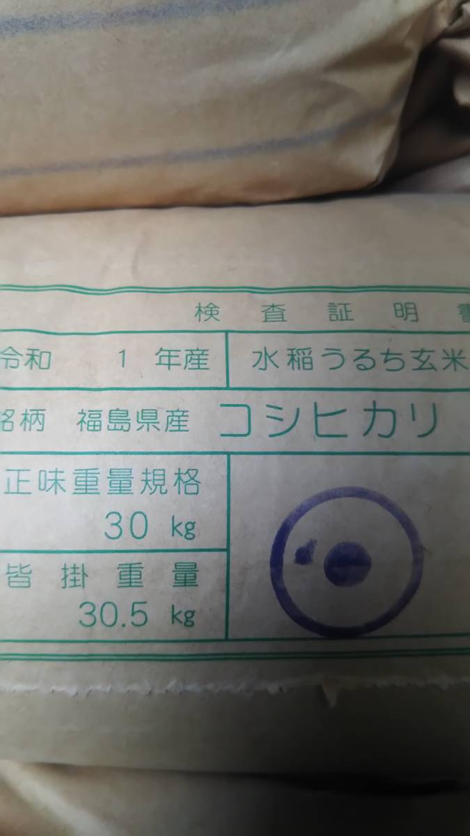 人気，人気セール ２０キロ！！コシヒカリ　令和元年産 福島県 中通り 