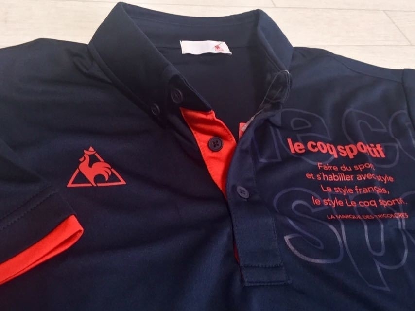 人気セール，新作 ルコック LE COQ SPORTIF ロゴデザイン 吸汗速乾 半袖ボタンダウンシャツ 紺 サイズL 送料188円(ルコック)｜売買されたオークション情報、yahooの商品情報をアーカイブ公開 - オークファン シャツ