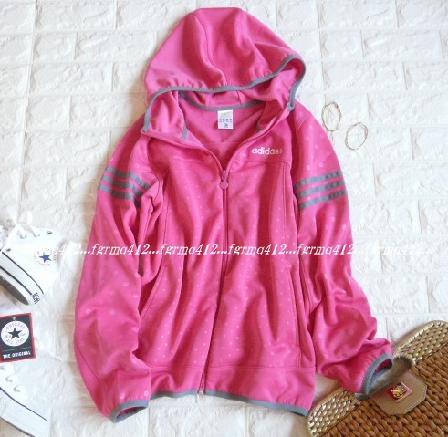 ユーズド アディダス Adidas ドット柄ライン入ジャージパーカブルゾンピンク 3点以上落札 宅急便 平日15時入金分当日発送可 ジャケット 上着 売買されたオークション情報 Yahooの商品情報をアーカイブ公開 オークファン Aucfan Com