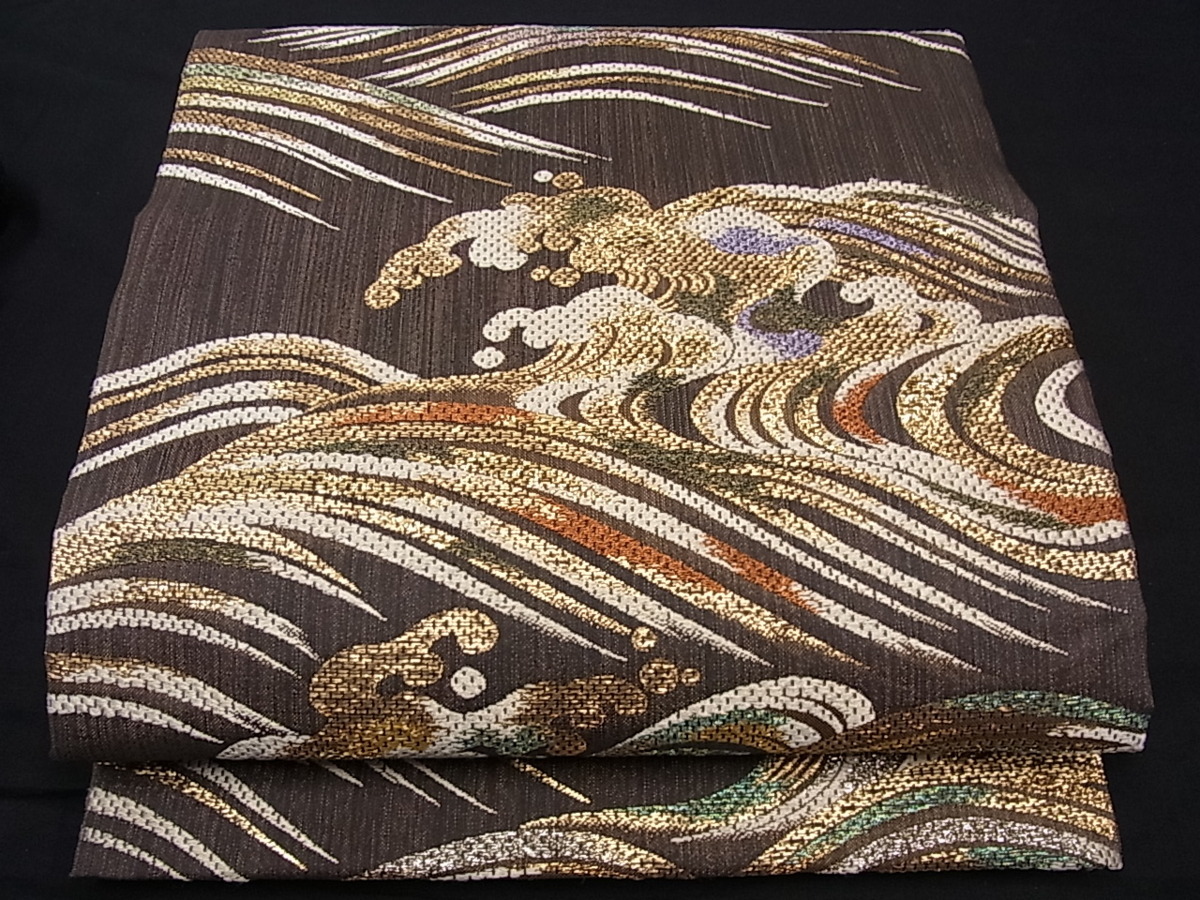 松坂屋染織名作展 鳳凰草花文様 織り出し袋帯