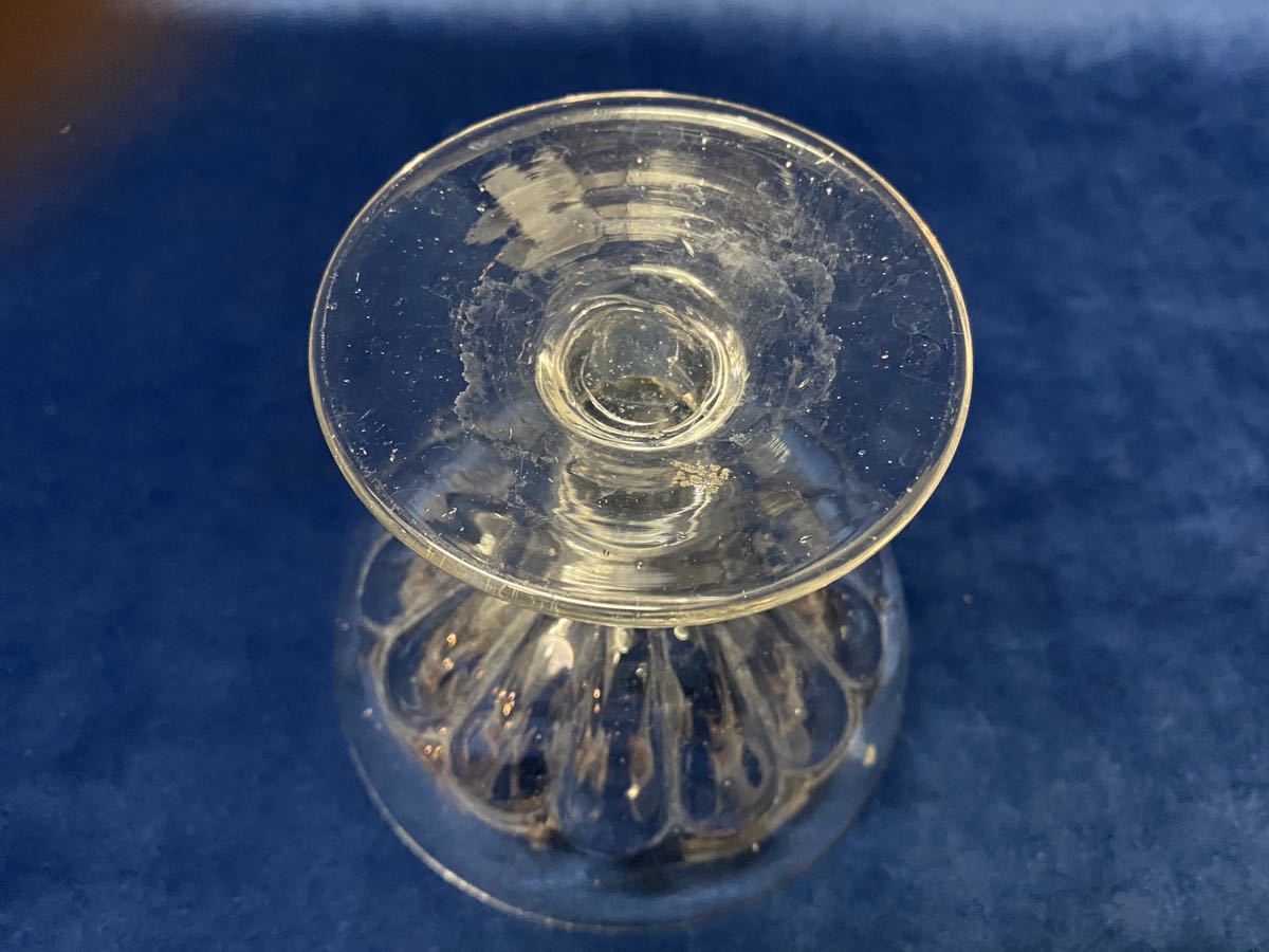 氷コップ　金赤　コンポート　ウランガラス　吹きガラス　R1735ダT 氷コップ 金赤 コンポート ウランガラス 吹きガラス R1735ダT 氷コップ