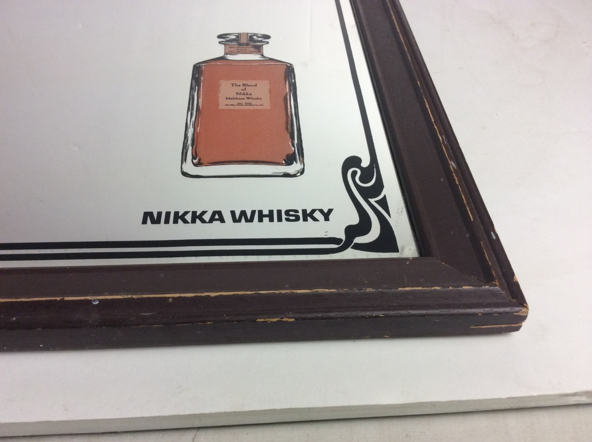 ウイスキー 鏡 レトロ NIKKA WHISKY パブミラー ビンテージ 当時