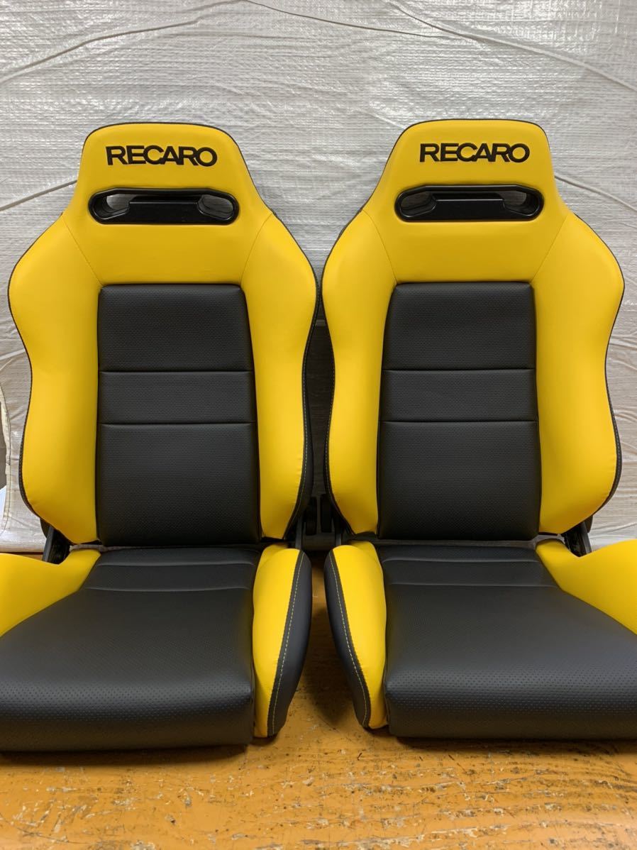 正規品，人気SALE 12.13.レカロ RECARO SR-3 2脚セット 黒&times;黄フェイクレザー張り替え 張替え パンチング ディンプル イエローシングルステッチ 両側ダイヤル(本体)｜売買されたオークション情報、yahooの商品情 本体