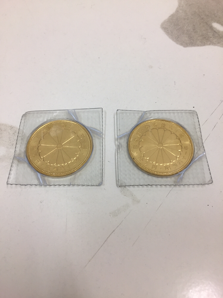 新作，新作登場 25772 金貨 天皇陛下御在位60年 昭和61年 10万円金貨 2枚 純金 40g(昭和)｜売買されたオークション情報、yahooの商品情報をアーカイブ公開 - オークファン 記念硬貨