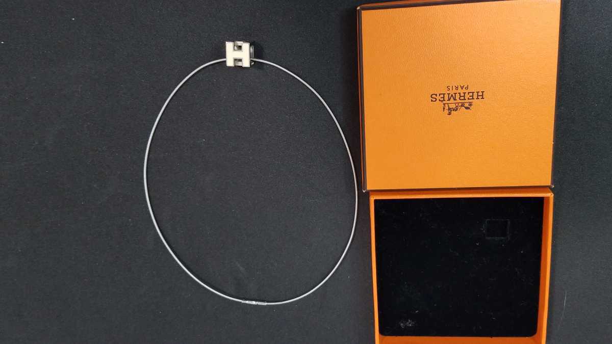 HERMES エルメス Hキューブ ポップのみ ネックレストップ シルバー 