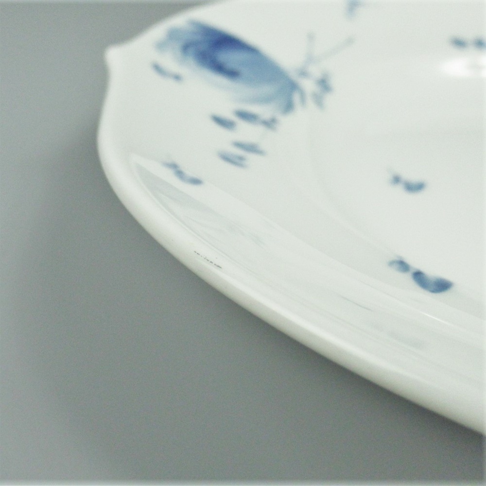 マイセン 青い花 プレート 22cm 2点 中皿/花/ブルー/白磁/陶器/食器