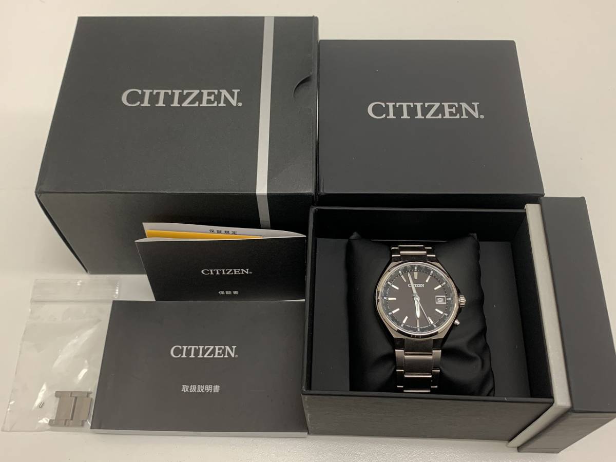 9049☆CITIZEN シチズン アテッサ CB1120-50E 電波ソーラー 箱、説明書 