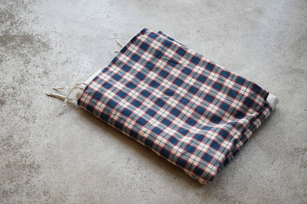 フランス アンティーク リネン 19世紀 アルザス地方の伝統織物 ケルシュ 布団カバー / 古道具 ホームスパン テキスタイル 民藝 B