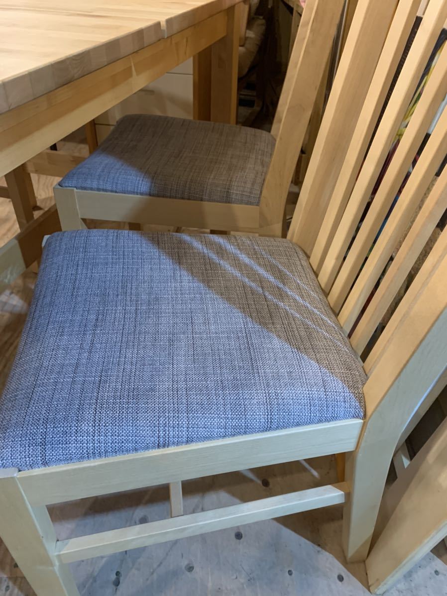 IKEA 伸縮ダイニングテーブル チェア セット ノールデン ノルネス 美品  