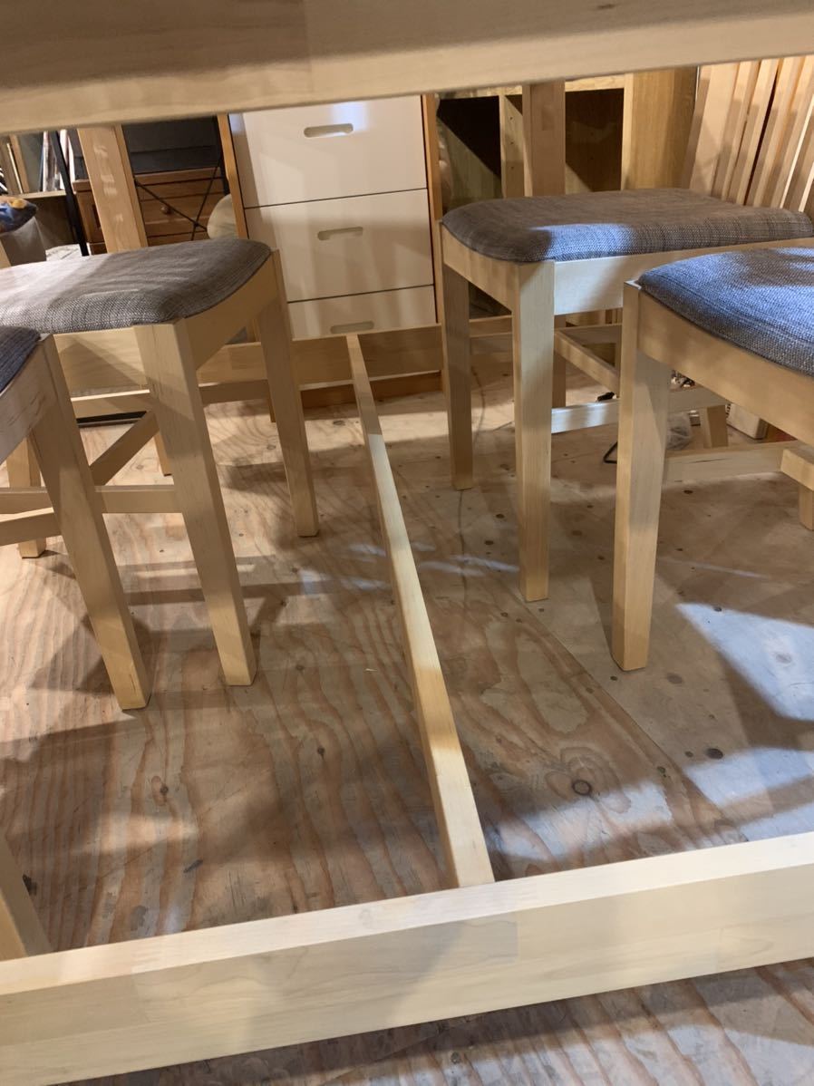 IKEA 伸縮ダイニングテーブル チェア セット ノールデン ノルネス 美品  