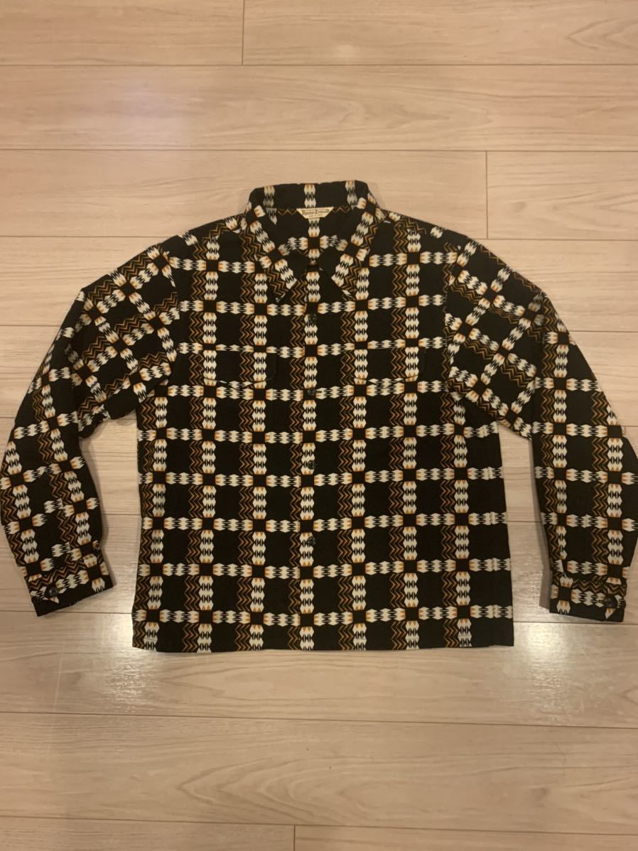 atlast＆co butcher products cotton flannel shirts black 15 1/2長袖 