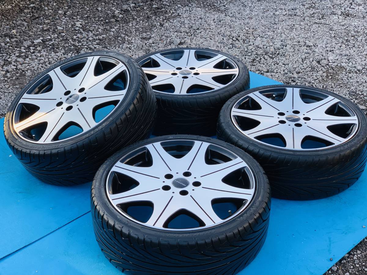 中古ホール付タイヤ 4本 LEGZAS WORK 19×7.5JJ 225/35/19 KENDA 2017年