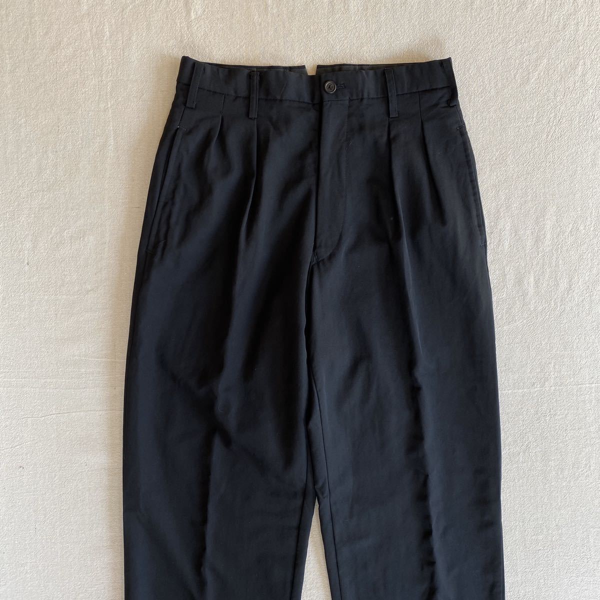 90s Y's for men スラックス / S ウール ツータック ブラック 黒