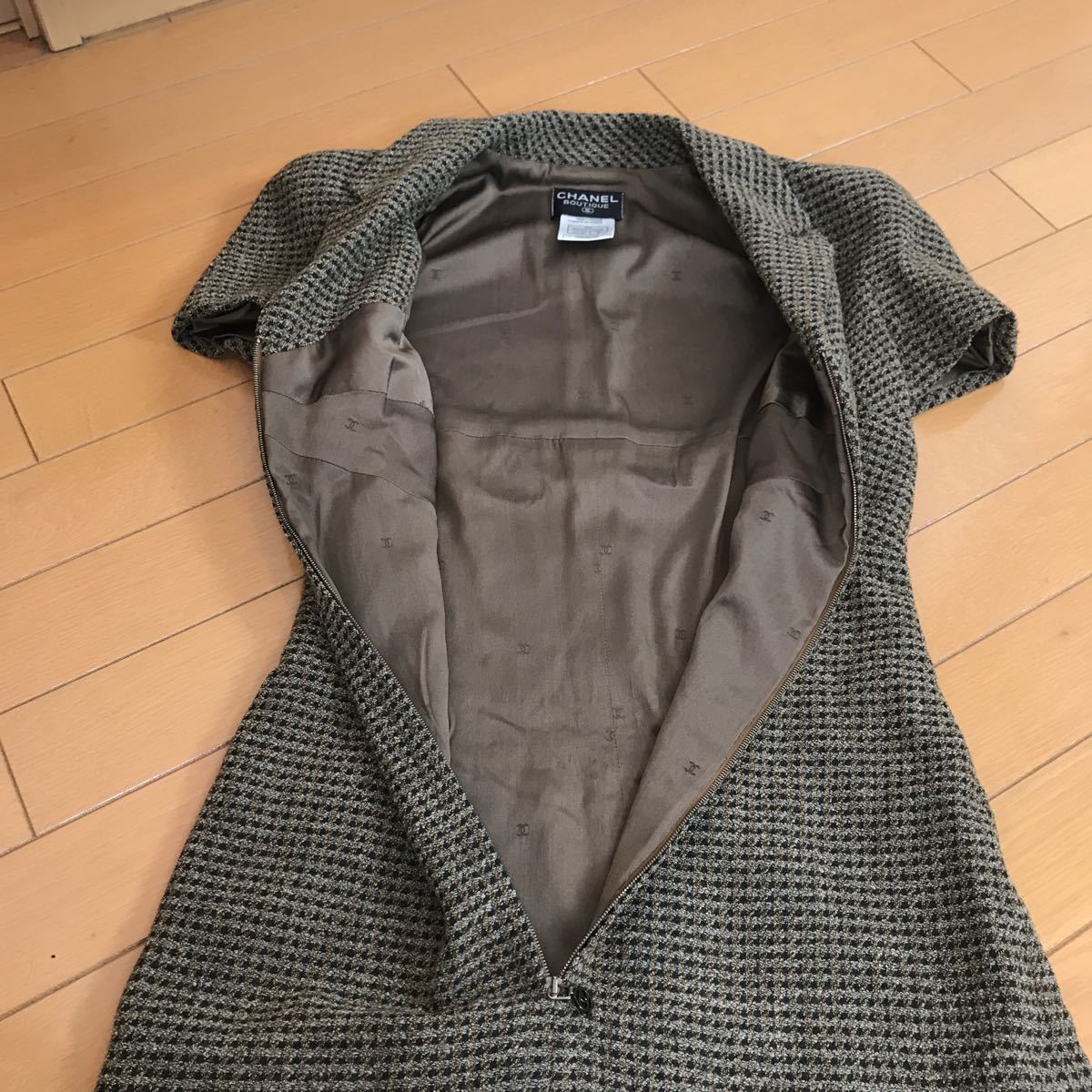 45-5-498832 美品 CHANEL シャネル ツイードワンピース ツイード  