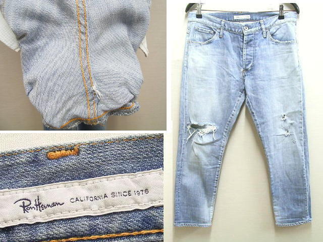 即決[L]ロンハーマン 15AW アンクルカット スリム ストレッチ ダメージ 