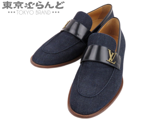 ルイヴィトン Louis Vuitton サンジェルマン デニム ローファー シューズ 靴 Lvロゴ ネイビーブルー 9 メンズ 展示 男性用 売買されたオークション情報 Yahooの商品情報をアーカイブ公開 オークファン Aucfan Com