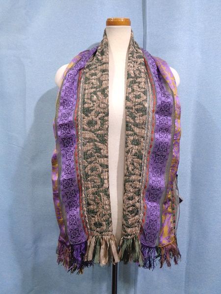 美品/AB】◇エトロ ETRO◇大判 ストール ショール シルク混 編み込み