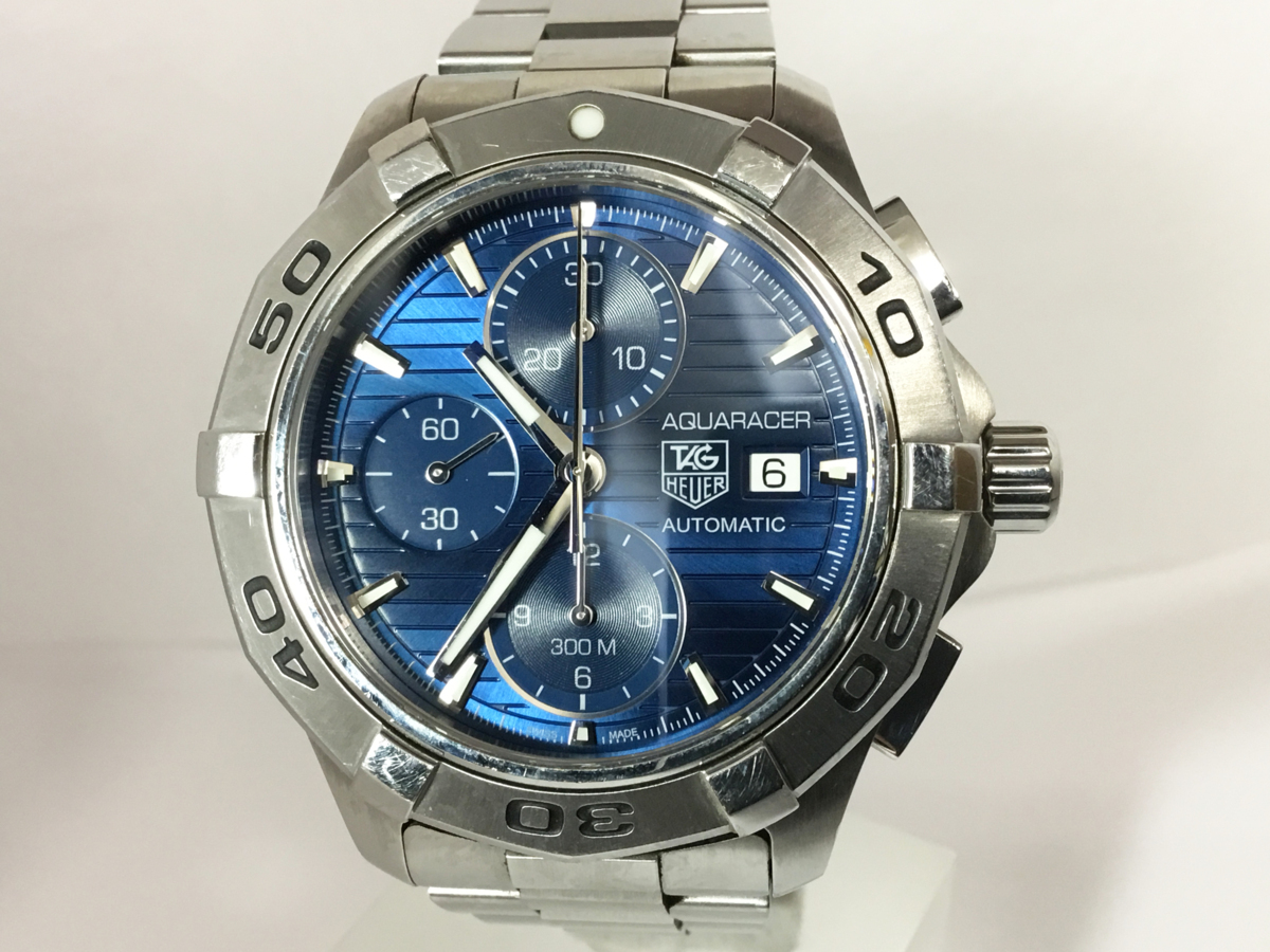 1円～ TAGHEUER タグホイヤー アクアレーサー クロノグラフ 青文字盤 